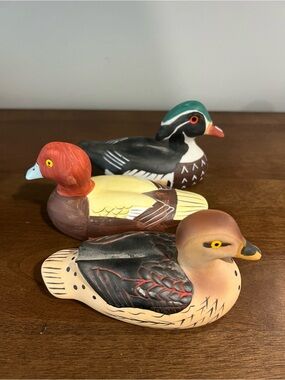Hand-Painted Ceramic Ducks  - set of 3